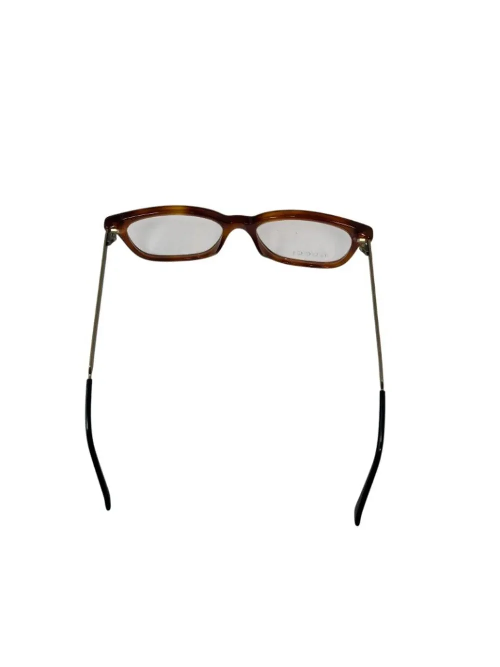 Gucci GG0218O 003 51mm Brown Havana Antique Gold Eyeglasses RX Frames Italy New